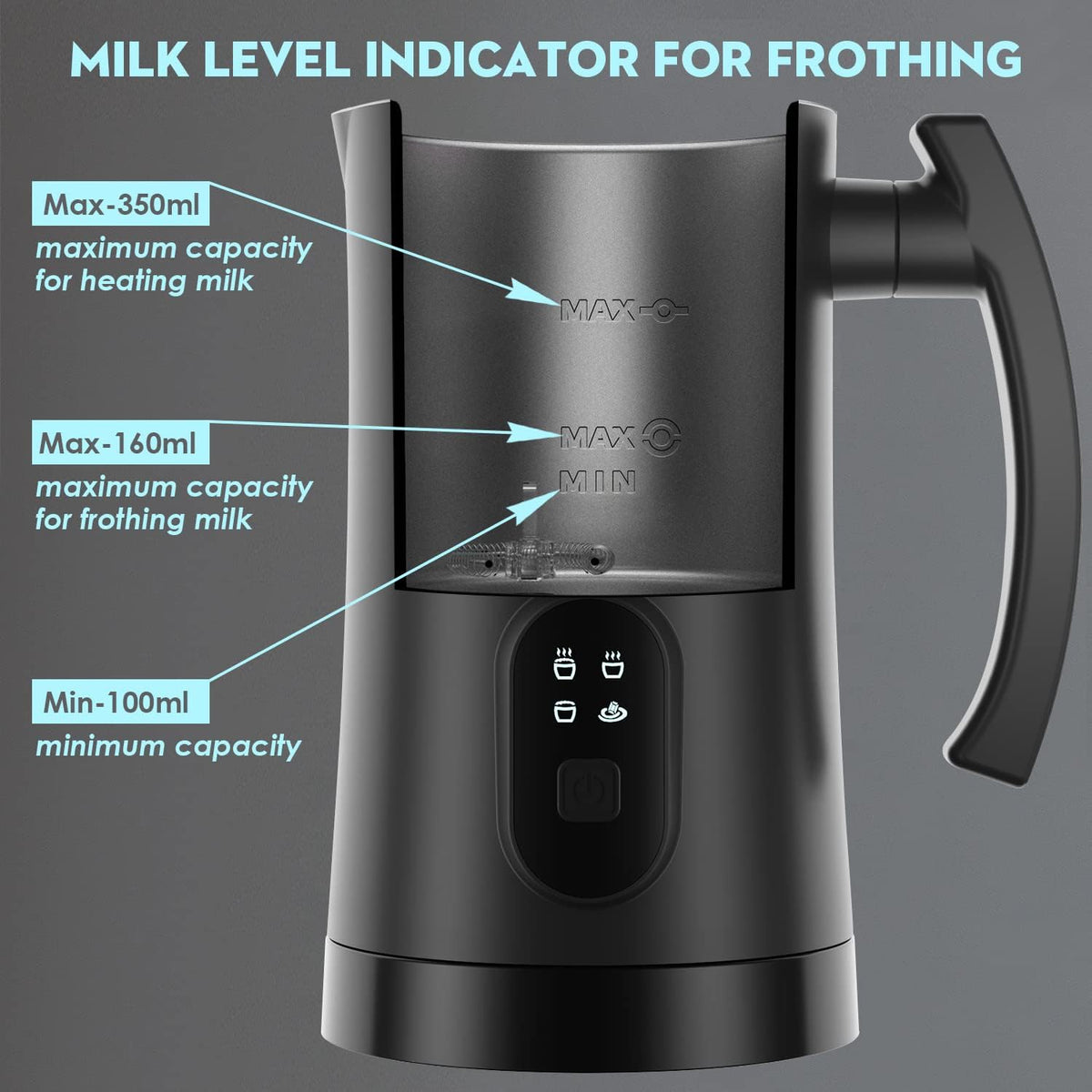 Yoyomax electric milk frother heat-foam creates warm latte foam
