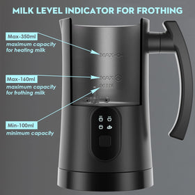 Yoyomax electric milk frother heat-foam creates warm latte foam