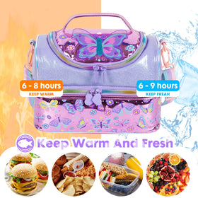 YOYTOO butterfly lunch bag durable zipper withstands kid-level wear during daily use.