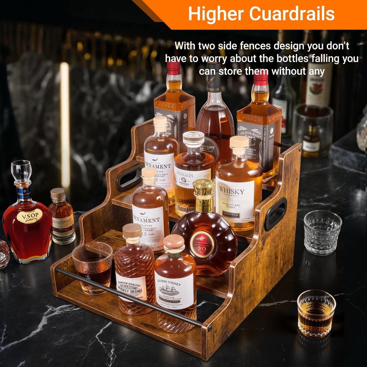 YQBRAO 12mm thick wood construction provides a durable countertop display