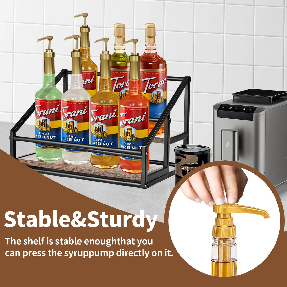 YQBRAO coffee-bar display area improves organization at home, office, or cafe counter.