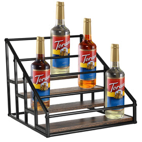YQBRAO coffee syrup organizer rack with four tiers keeps syrups organized and within easy reach