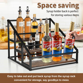 YQBRAO rack doubles as condiment display for kitchen or bar.