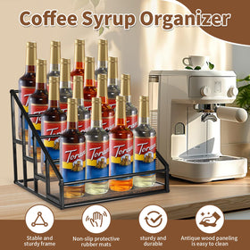 YQBRAO liquor bottle display shelf enhances counter appeal while keeping bottles neatly showcased