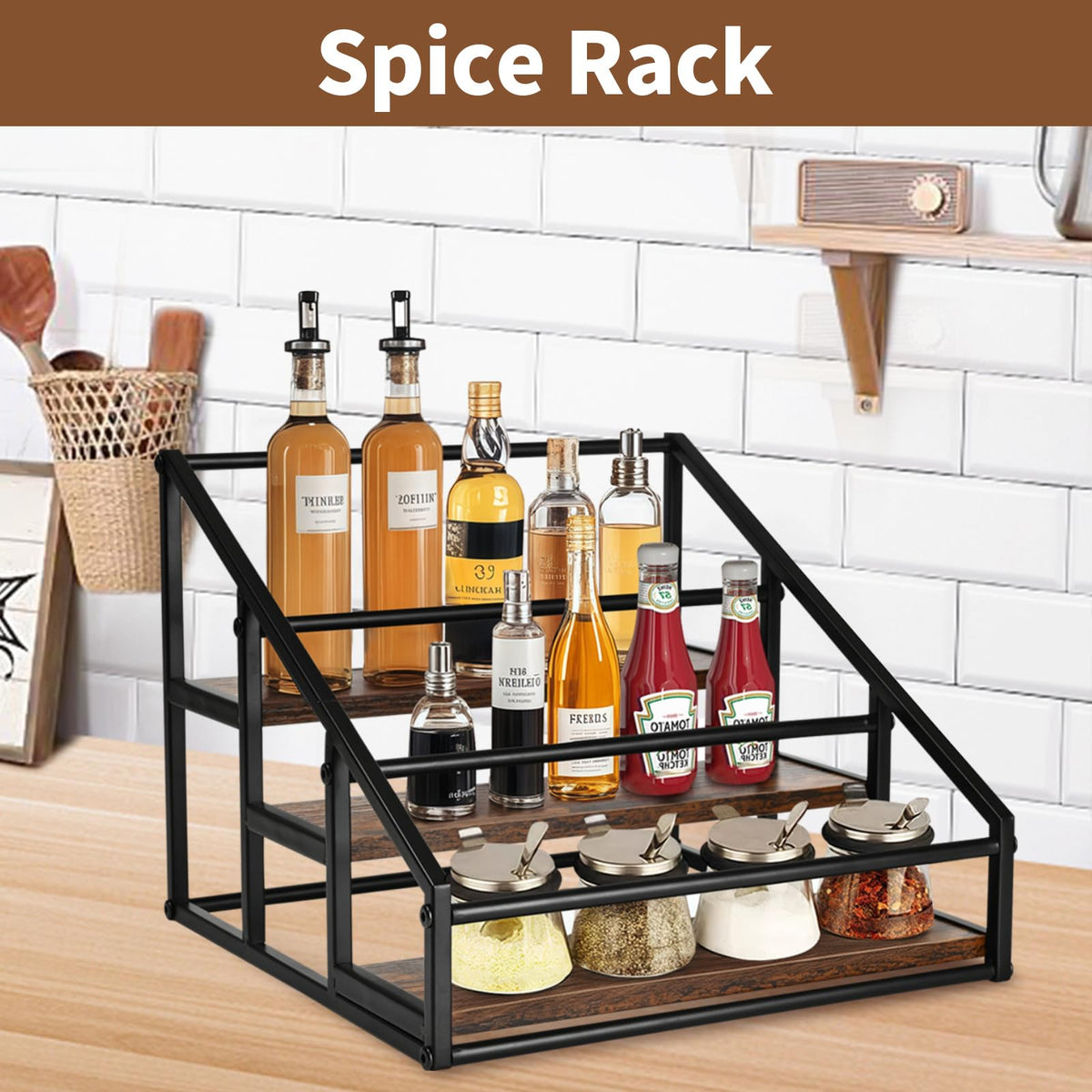 YQBRAO modern farmhouse stand adds style to cafe or home bar.