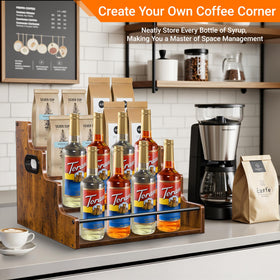 YQBRAO rustic brown finish complements home bar decor