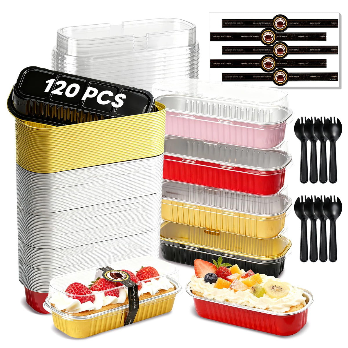 YQER black mini loaf pans with lids, ideal for easy transport and gifting