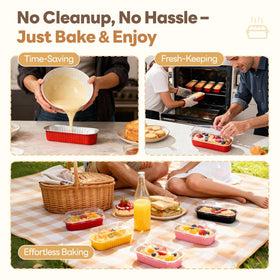 YQER mini loaf pans with snap-on lids for freshness and portability