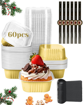 YQER 60-pack square pans with lids and spoons for easy catering