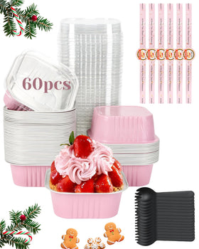 YQER 60-pack square cake pans with lids maintain freshness and ease transport.