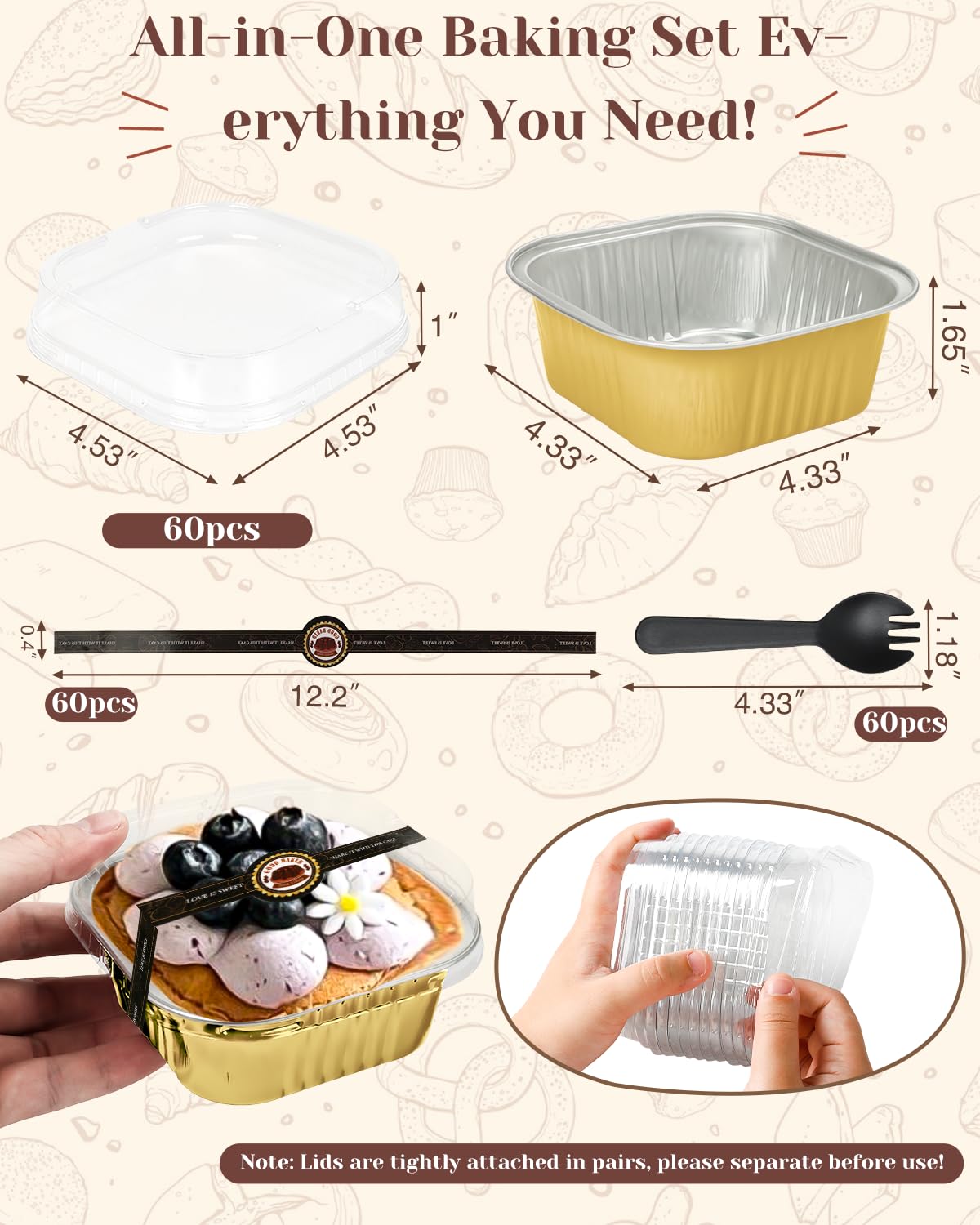 YQER clear lids secure freshness and transport for mini pans