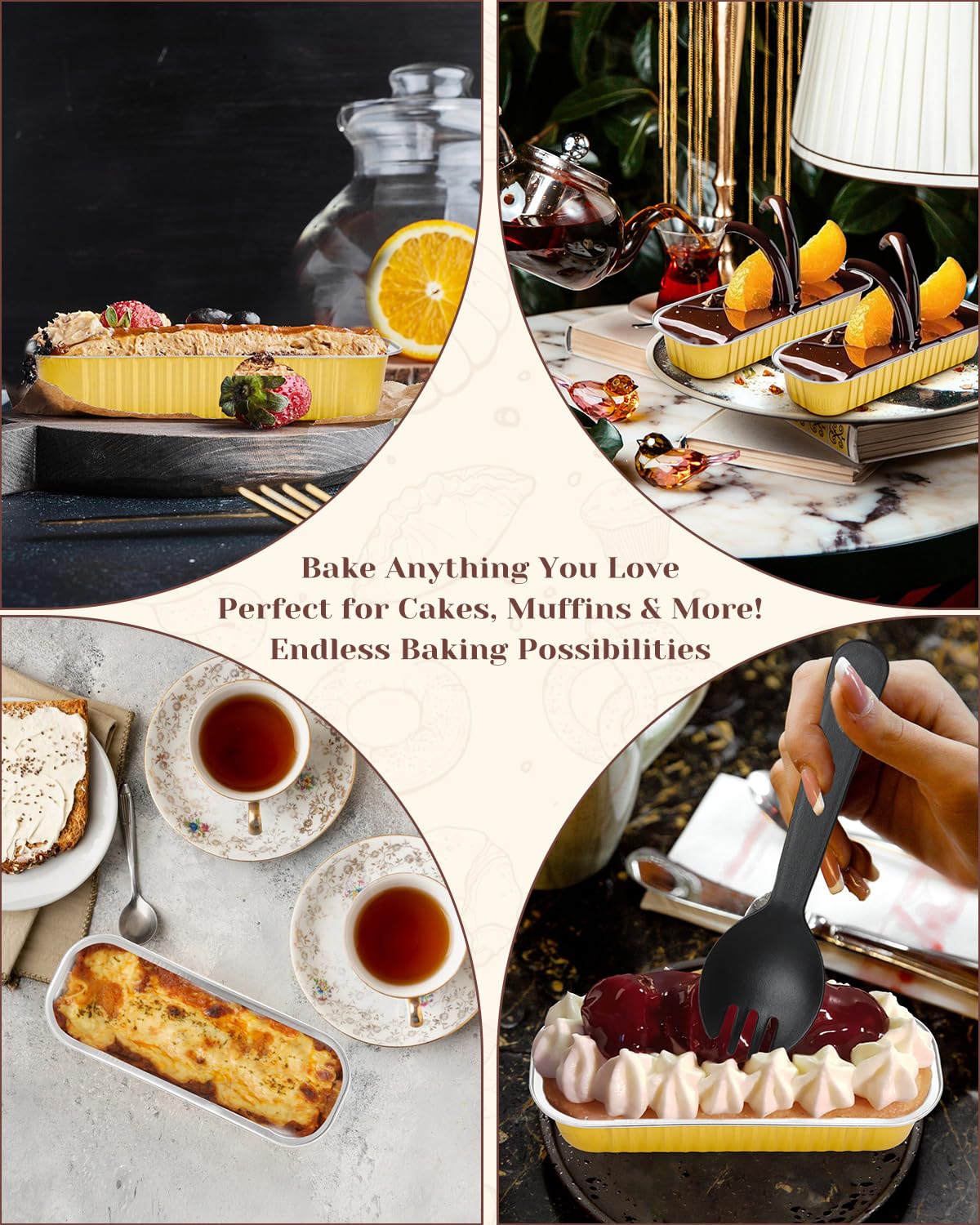 YQER desserts baked in mini loaf pans for party portions