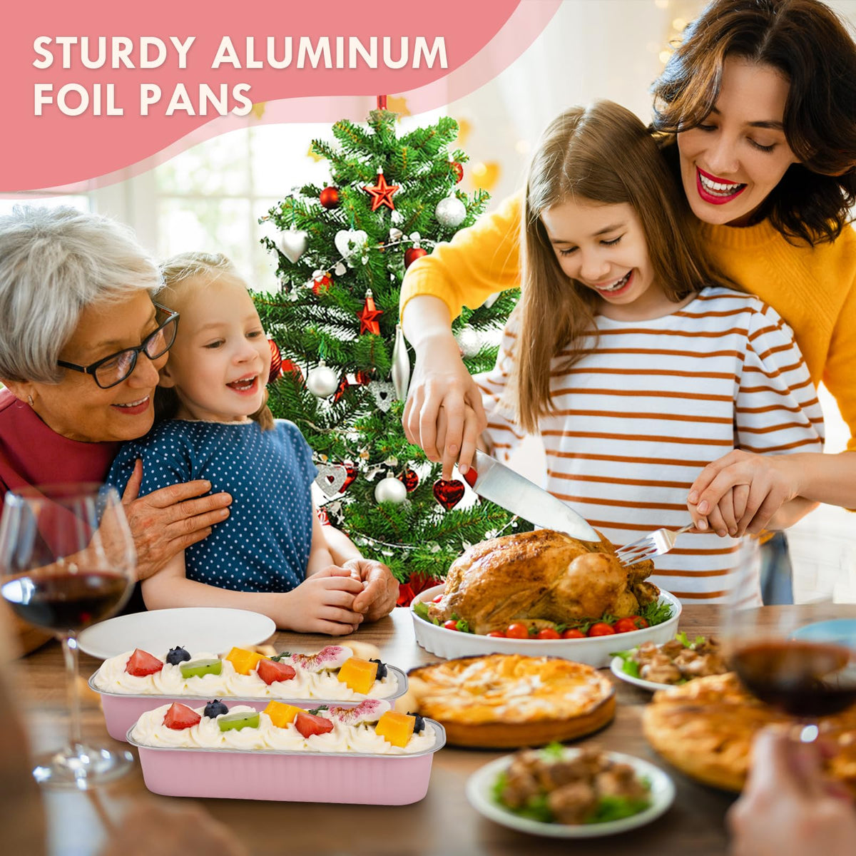 YQER disposable aluminum pans with lids, great for outdoor meals