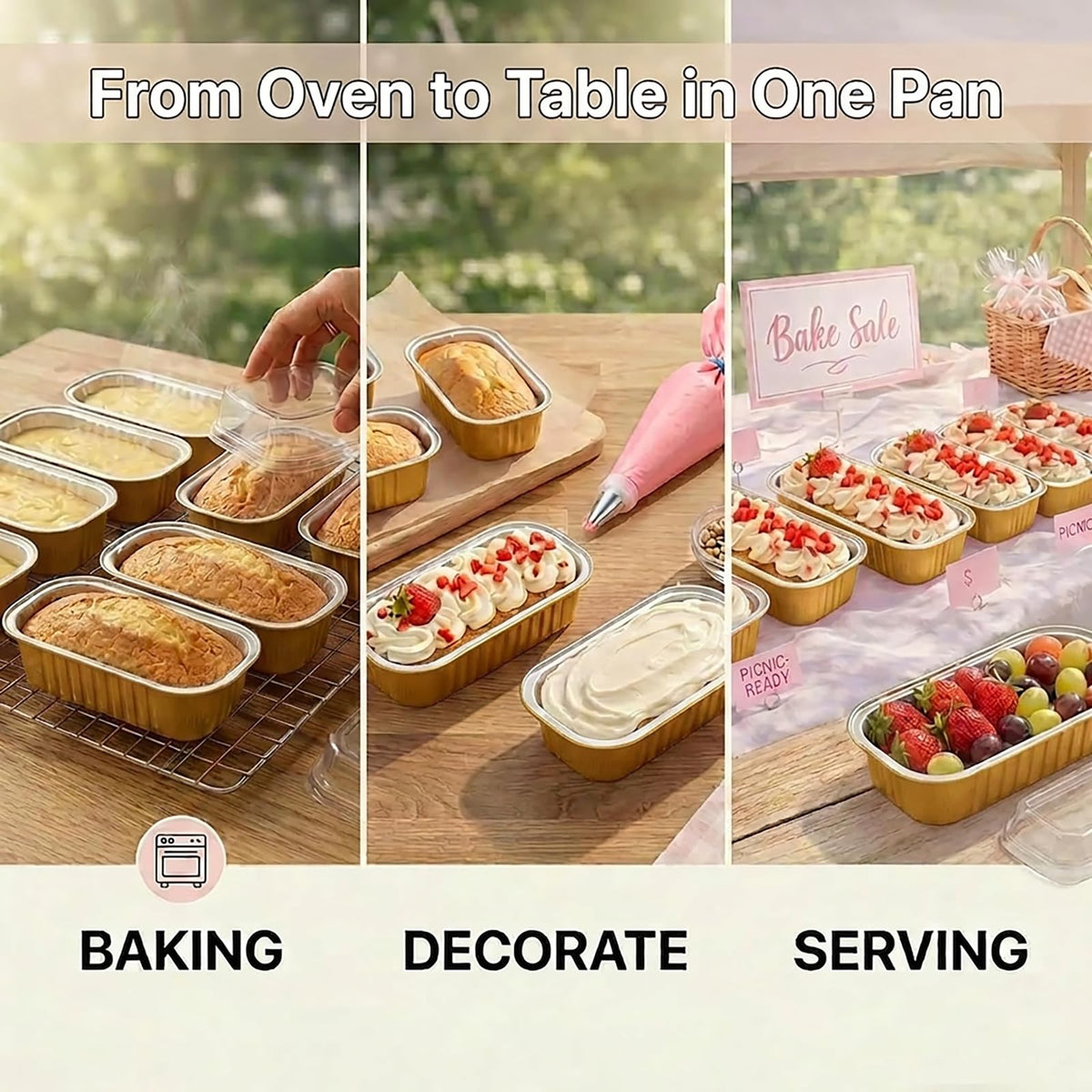 YQER food grade foil mini pans safe for oven and freezer
