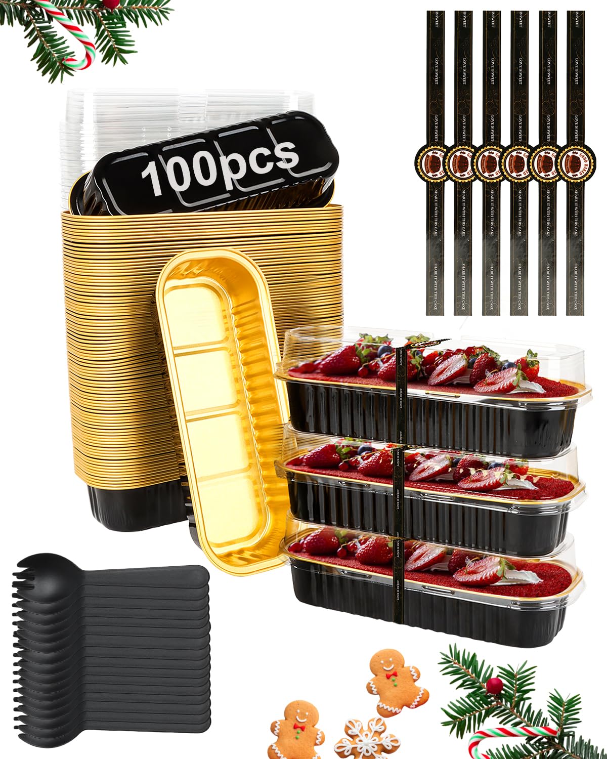 YQER mini loaf pans with lids front view ideal for baking and cooling mini desserts