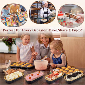 YQER mini loaf pans in use in oven or air fryer for even browning