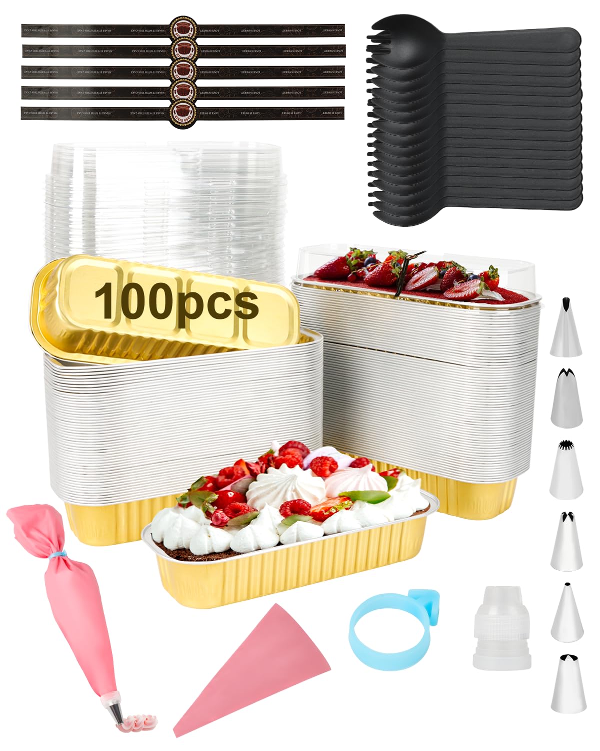 YQER yellow mini loaf pans with clear lids for easy gifting and portioning