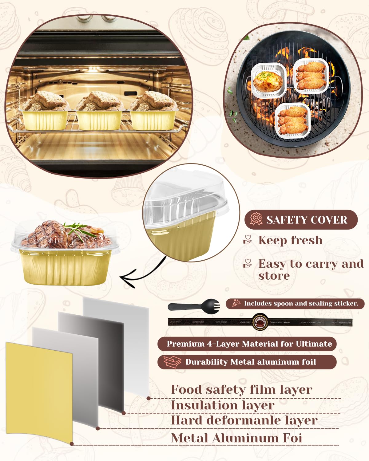 YQER oven-safe mini loaf pans for baking and chilling