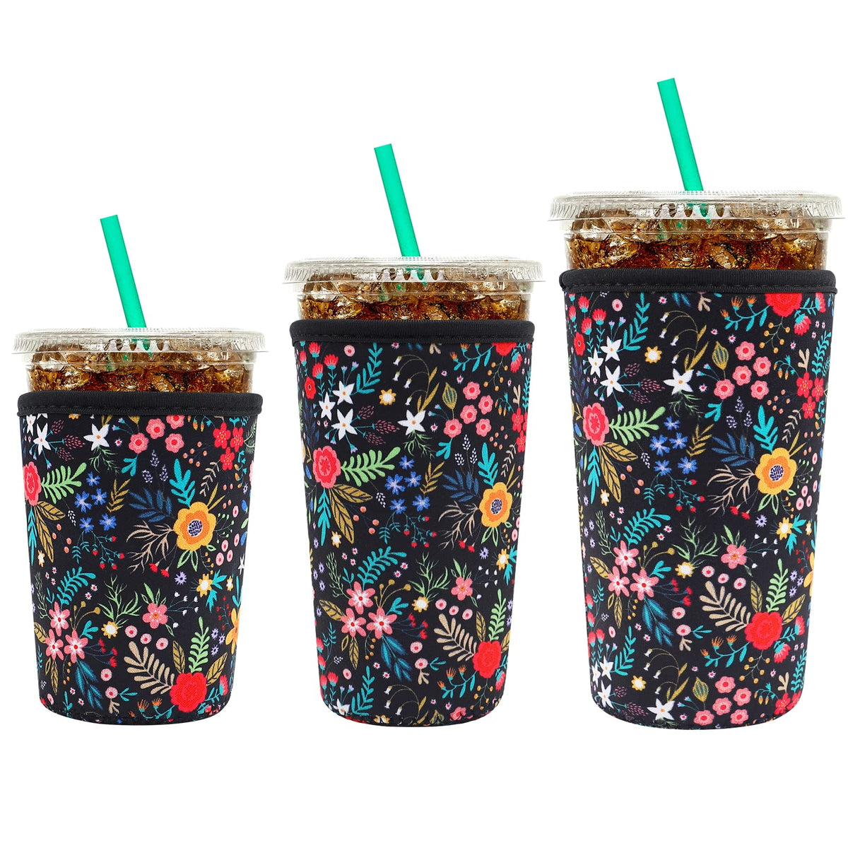 YR reusable neoprene sleeve for 16-18oz cups keeps drinks cold and hands dry.