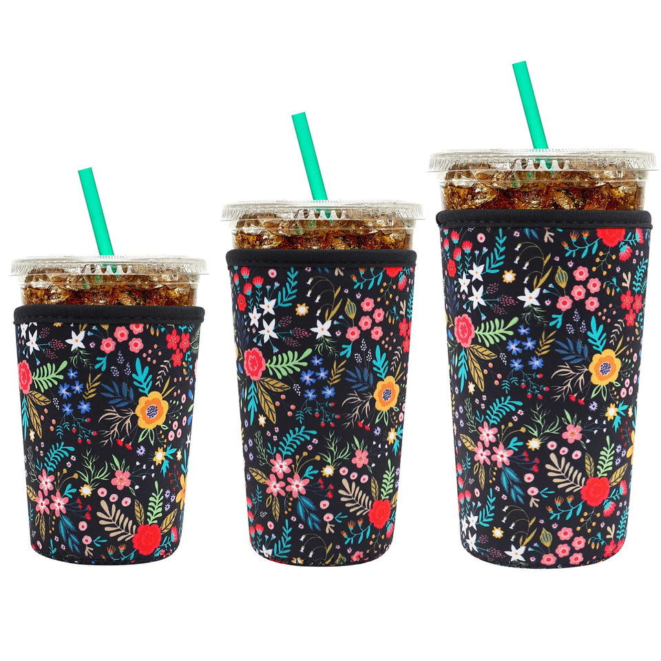 YR reusable neoprene sleeve for 16-18oz cups keeps drinks cold and hands dry.