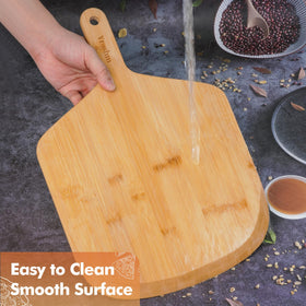 Versatile Yroshm bamboo peel doubles as cutting board.