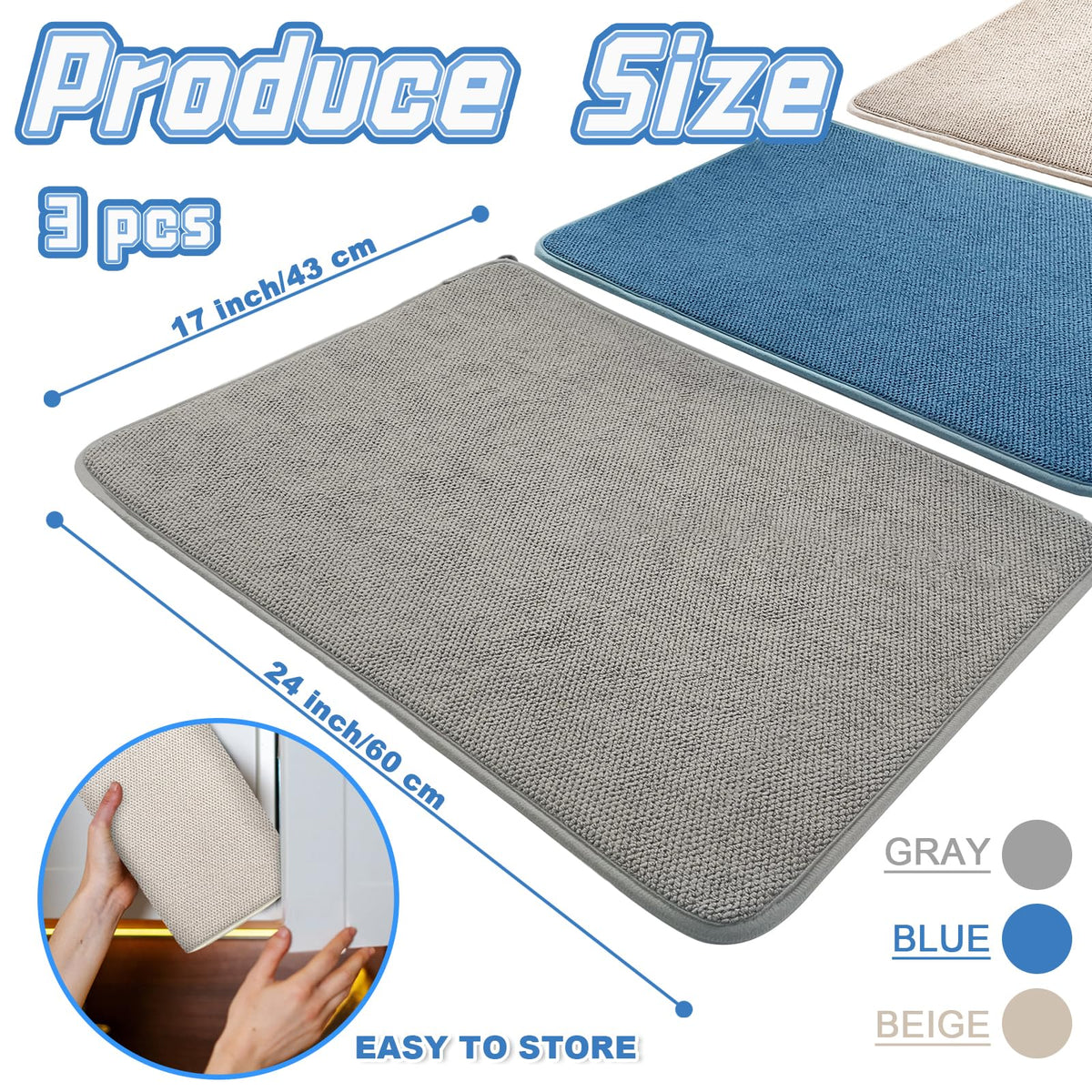 Ysanciuu dish drying mat with rope hangs for easy air drying.