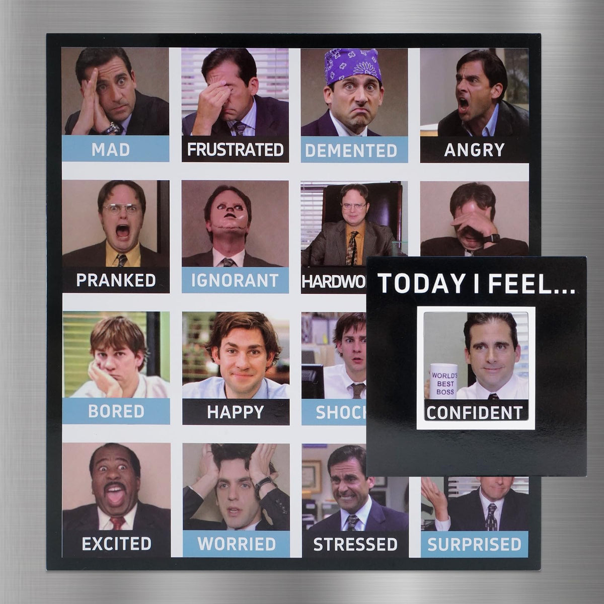 ysapualp office mood magnet on fridge display showing relatable emotions for daily humor