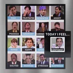 ysapualp office mood magnet on fridge display showing relatable emotions for daily humor