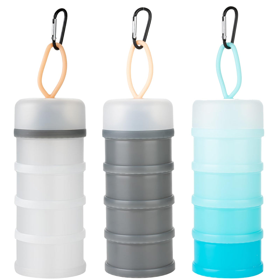 Ysglory protein container gray four-layer front view for organized on-the-go nutrition.