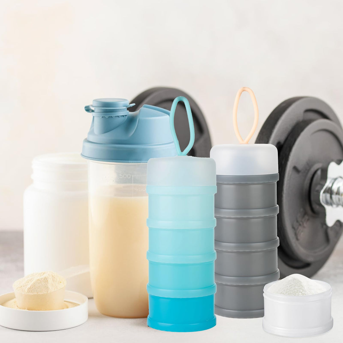 Ysglory protein container leak-proof compartments on-the-go nutrition management.