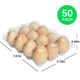 YSJFNVUI clear egg cartons on fridge shelf for organized storage.