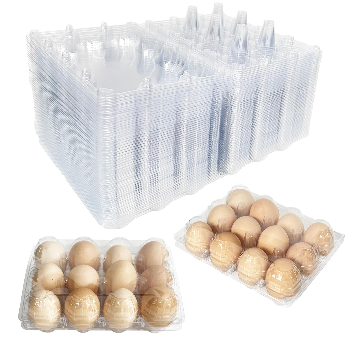 YSJFNVUI egg cartons with clear packaging showcase farm-fresh eggs.