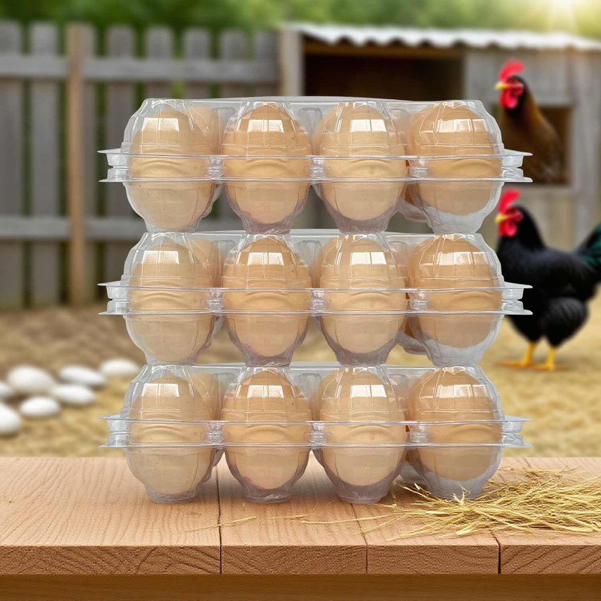 YSJFNVUI egg cartons with flat top ready for labeling and branding.