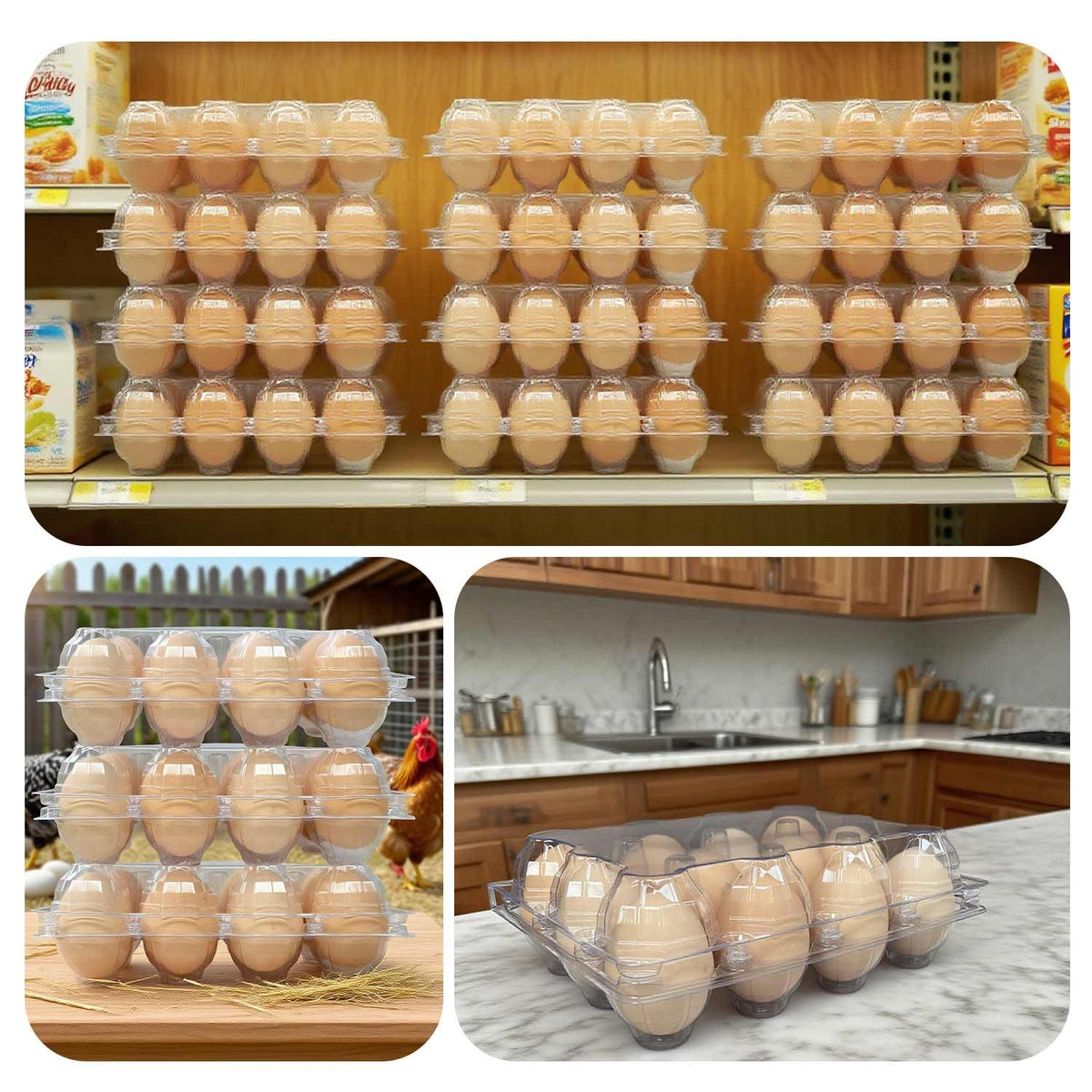 YSJFNVUI recycled PET egg cartons offer eco-friendly storage.