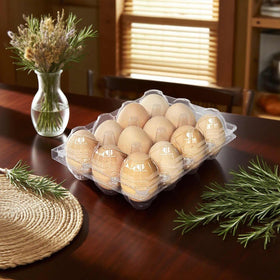 YSJFNVUI stackable egg cartons save space on shelves and coolers.