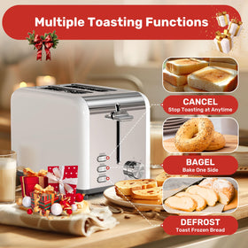 YSSOA removable crumb tray keeps countertops clean after toasting.