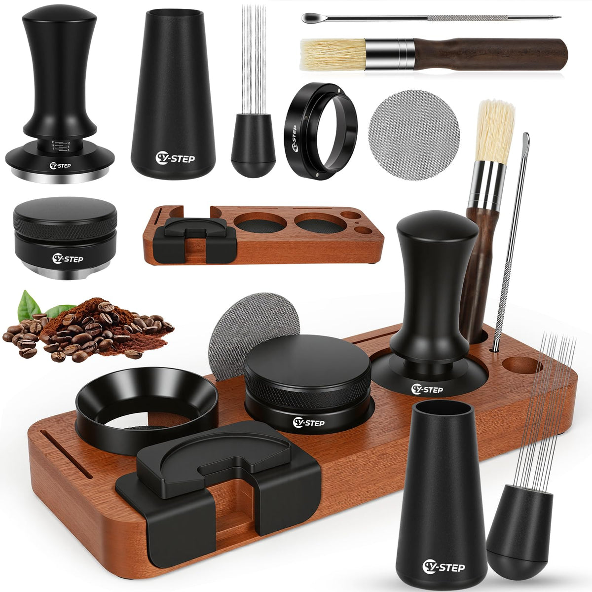 Y-Step 51mm tamper for consistent extraction on home espresso setup