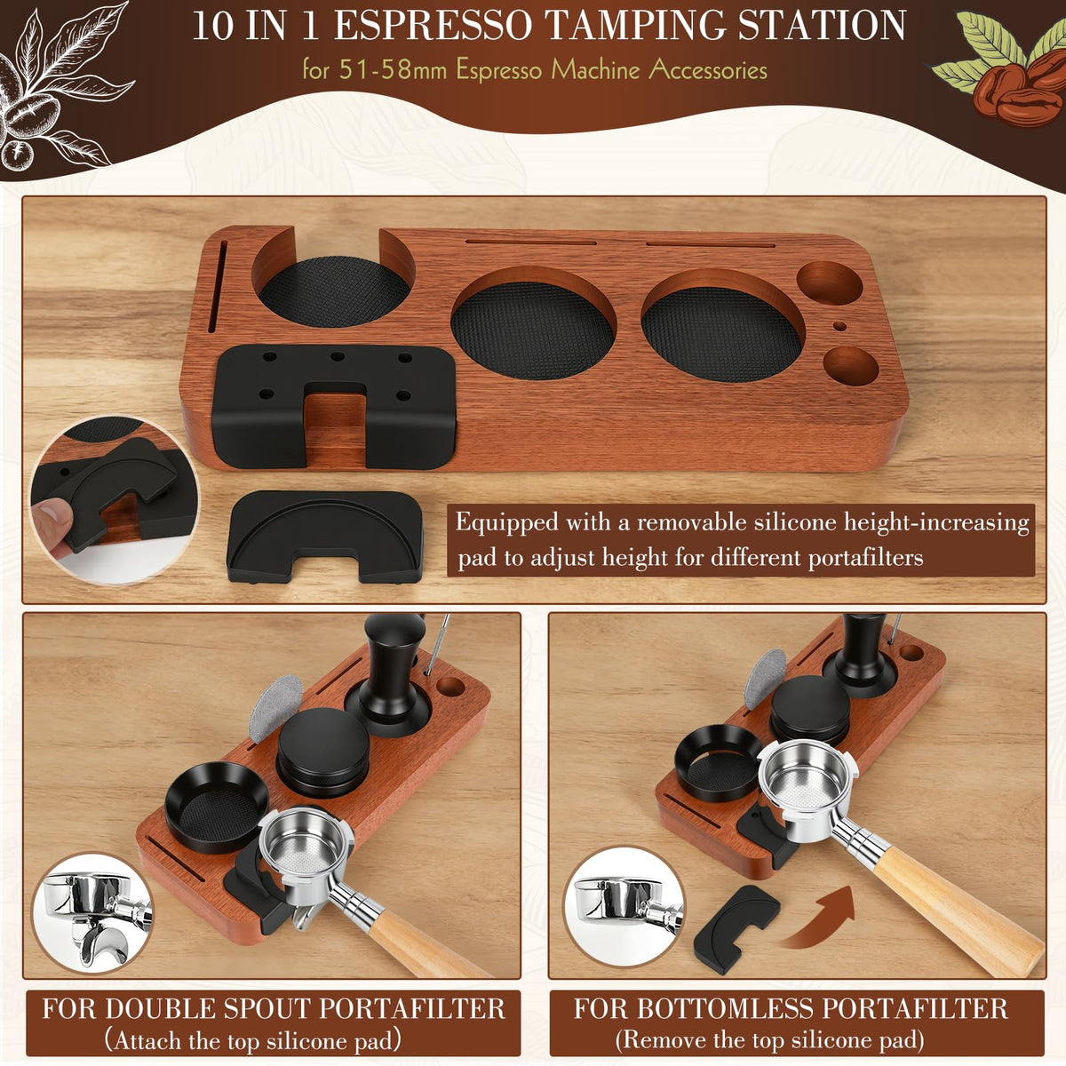 Y-Step coffee brush for quick post brew cleanup