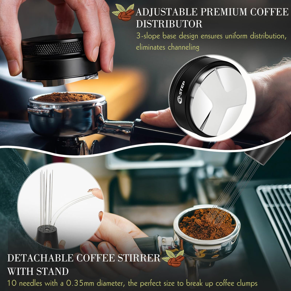 Y-Step puck screen promotes even water flow and keeps brew head clean