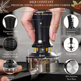 Y-Step spele wood tamping station stabilizes portafilter and keeps counter tidy