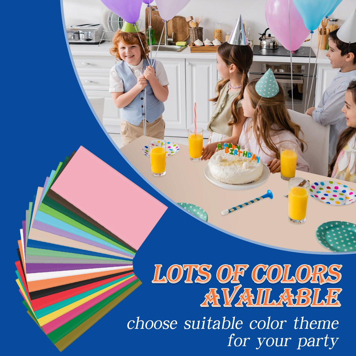 YSYJ beige party tablecloth provides clean setup and easy post-event cleanup