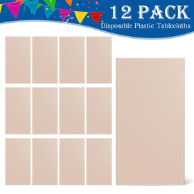 YSYJ disposable plastic tablecloth beige for versatile party use