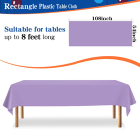 YSYJ lavender disposable tablecloth on a rectangle table for events.