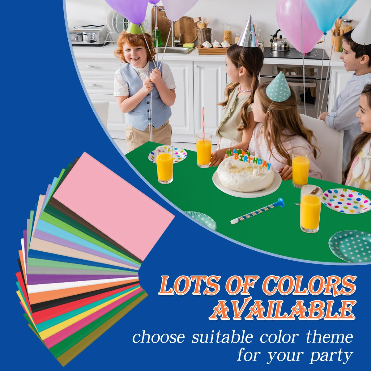 Green tablecloth from YSYJ showing color coordination options for themes.
