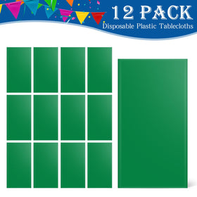YSYJ rectangular table setup with green tablecloth for dining.
