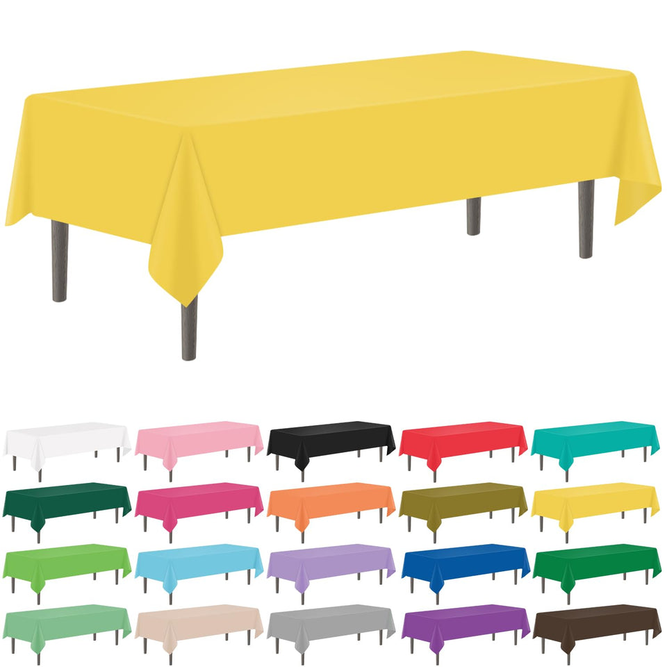 YSYJ yellow 54x108 tablecloth laid on table protects surfaces during meals