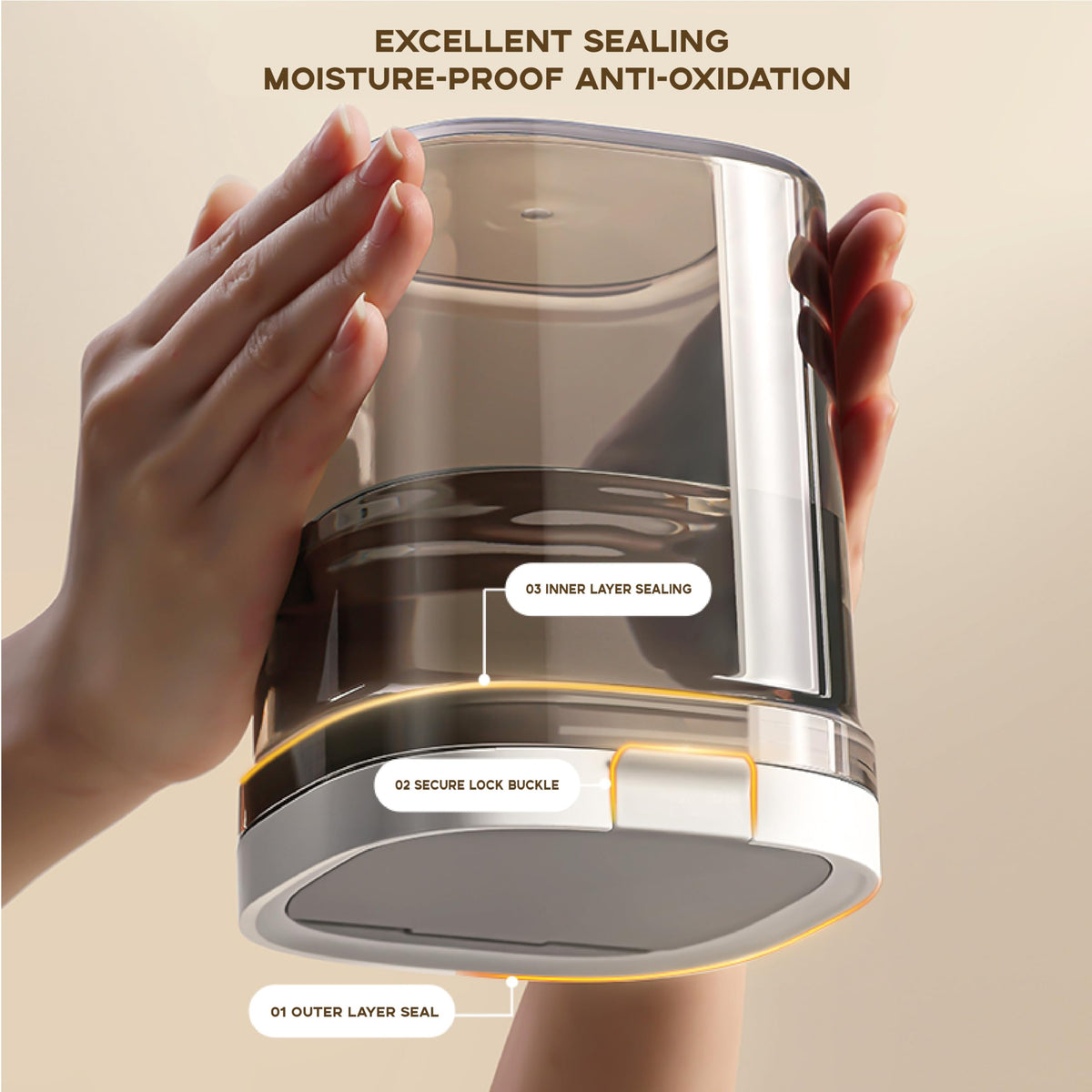 Yszaxnsr coffee canister dark-light blocking protects contents from light damage.