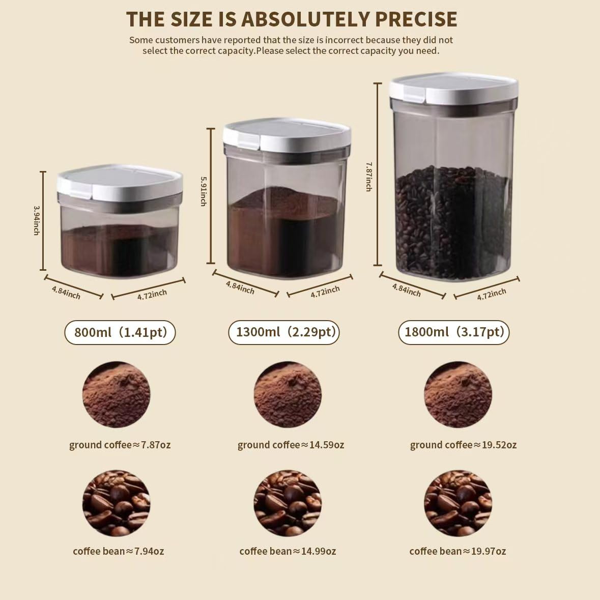 Yszaxnsr coffee storage stackable design saves kitchen space.