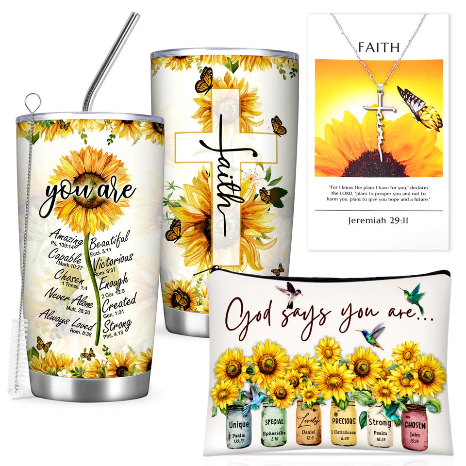 YtedRav Sunflower Tumbler keeps drinks hot or cold on the go.
