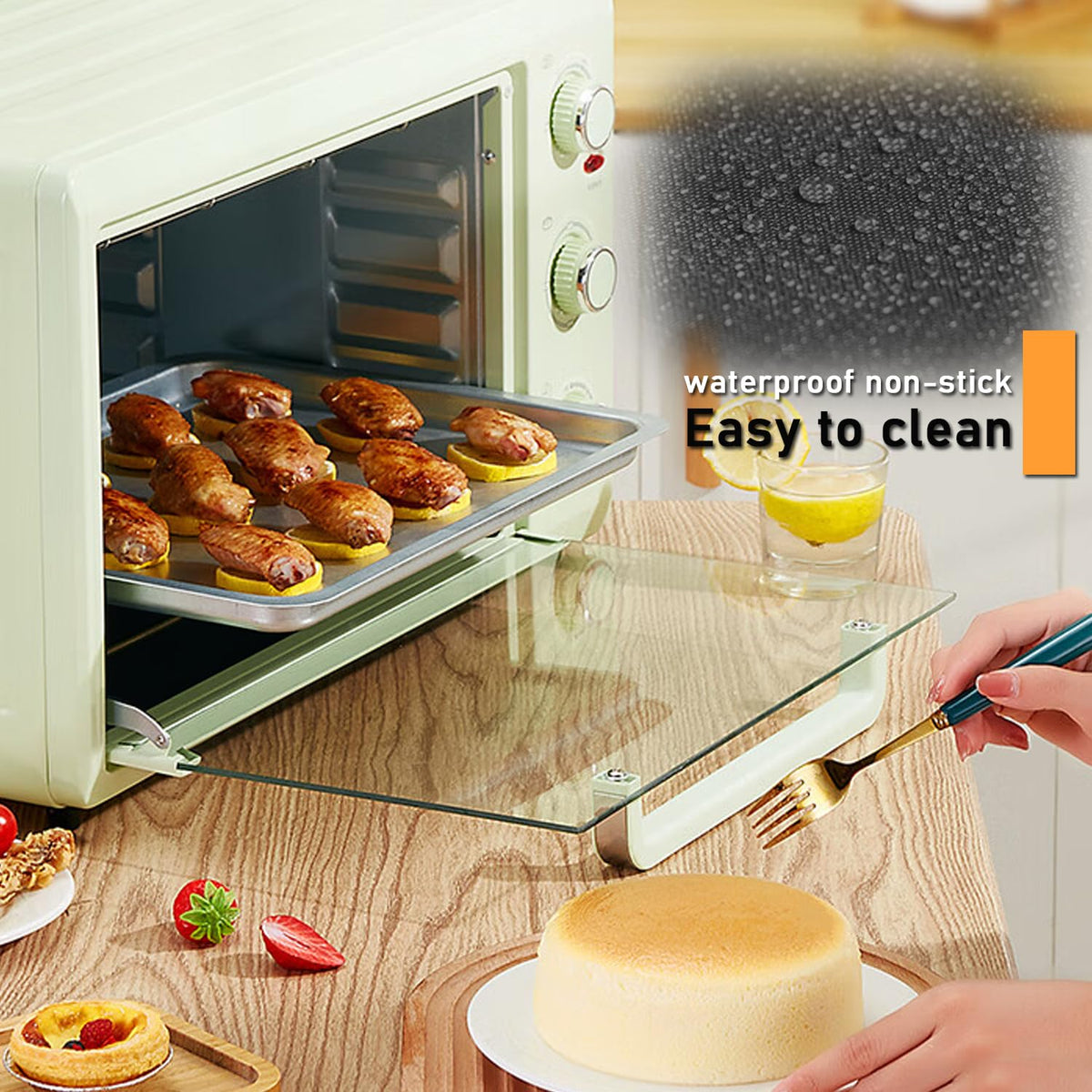 YTFGGY oven liner placed on bottom of oven during use